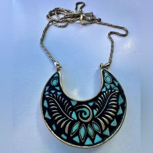 Elegant Blue and Gold Necklace